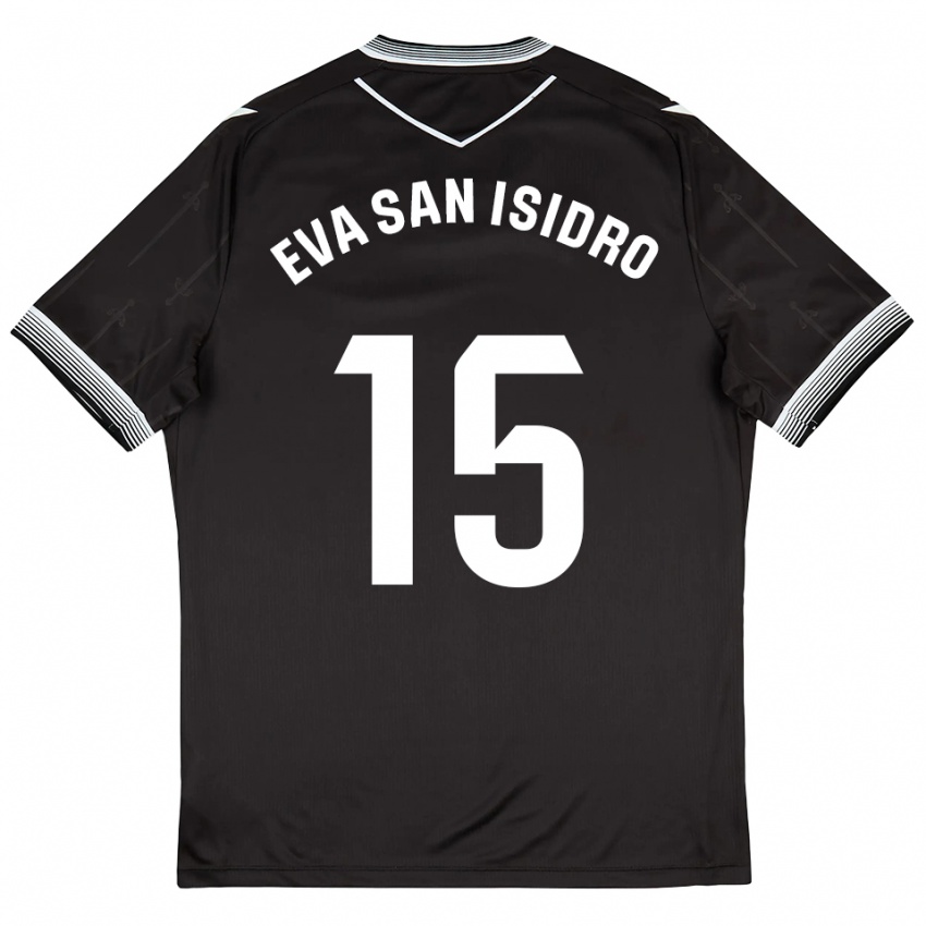 נשים Eva San Isidro #15 שחור לבן הרחק ג'רזי 2025/26 חולצה קצרה