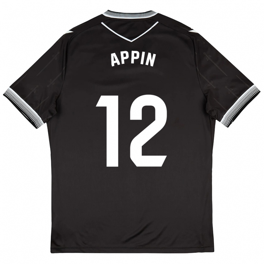 נשים קווין אפן #12 שחור לבן הרחק ג'רזי 2025/26 חולצה קצרה