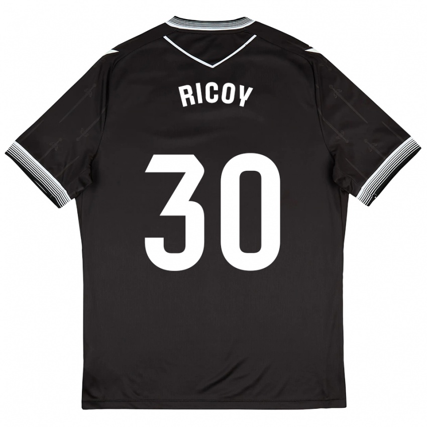 נשים לוקאס ריקוי #30 שחור לבן הרחק ג'רזי 2025/26 חולצה קצרה