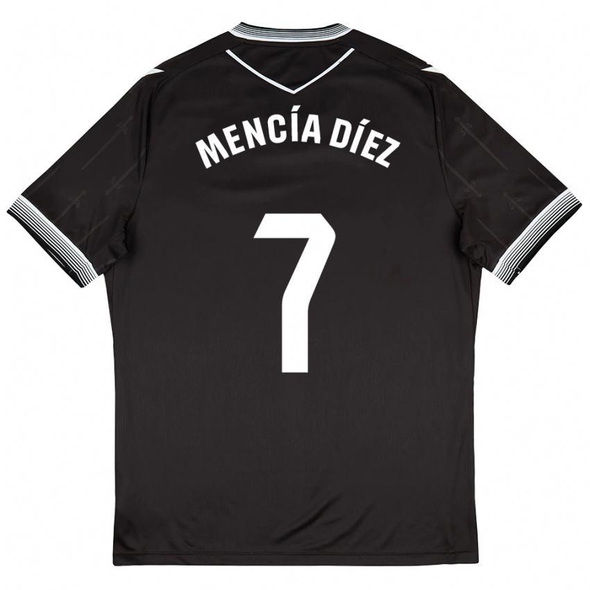 נשים Mencía Díez #7 שחור לבן הרחק ג'רזי 2025/26 חולצה קצרה