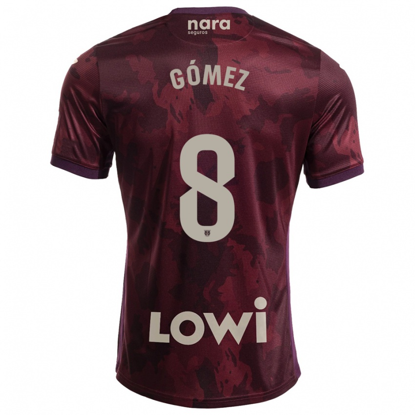 נשים Rodri Gómez #8 בורדו לבן הרחק ג'רזי 2025/26 חולצה קצרה