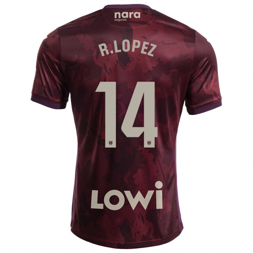 נשים Roberto Lopez #14 בורדו לבן הרחק ג'רזי 2025/26 חולצה קצרה