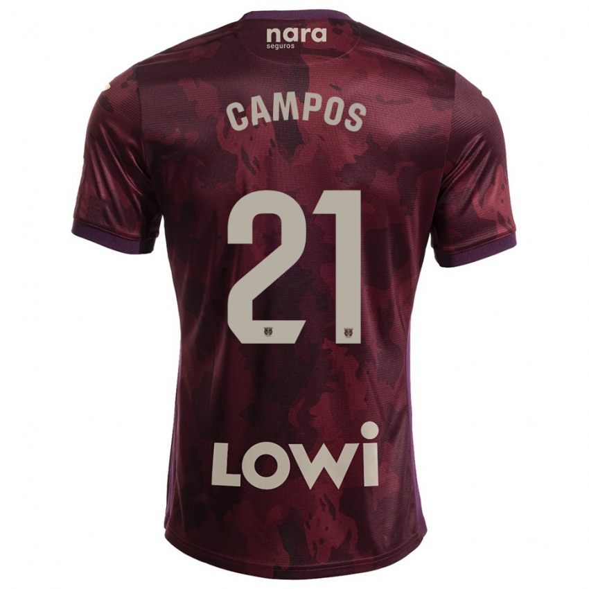 נשים Andres Campos #21 בורדו לבן הרחק ג'רזי 2025/26 חולצה קצרה