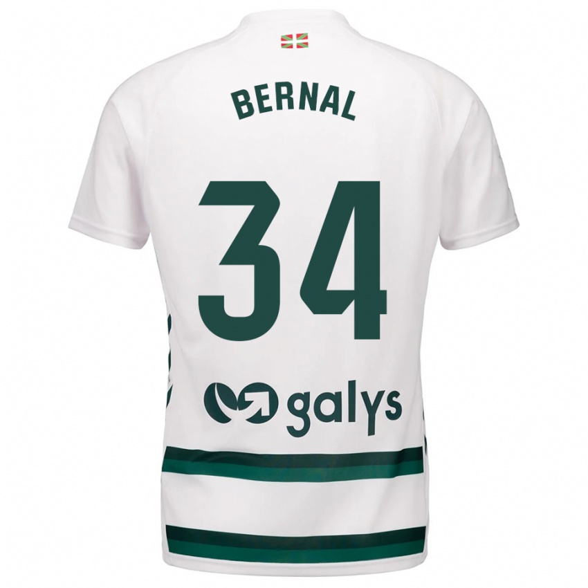 נשים Unax Bernal #34 לבן ירוק הרחק ג'רזי 2025/26 חולצה קצרה