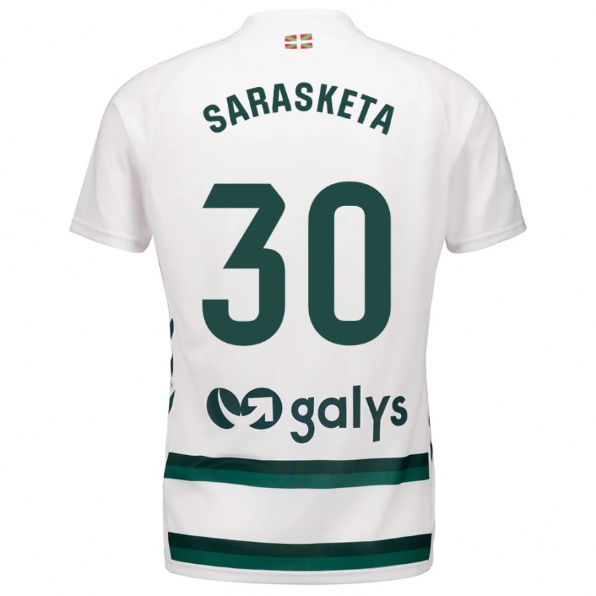 נשים Lucas Sarasketa #30 לבן ירוק הרחק ג'רזי 2025/26 חולצה קצרה
