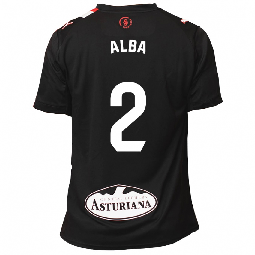 נשים Alba Fernandez García #2 שחור לבן הרחק ג'רזי 2025/26 חולצה קצרה