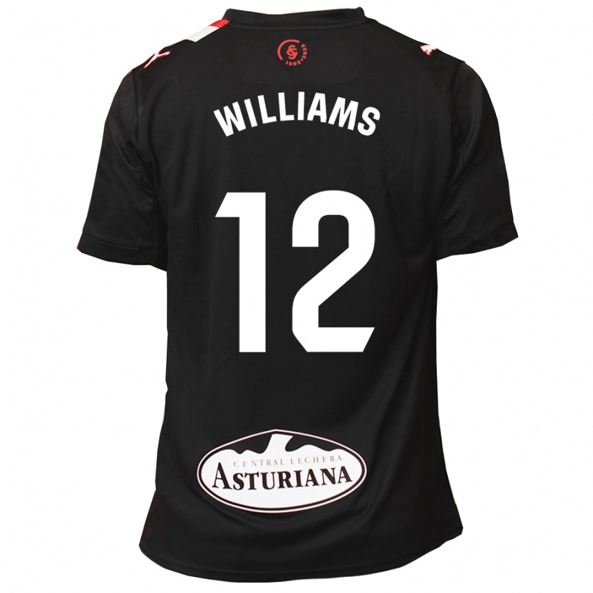 נשים Aaron Williams #12 שחור לבן הרחק ג'רזי 2025/26 חולצה קצרה