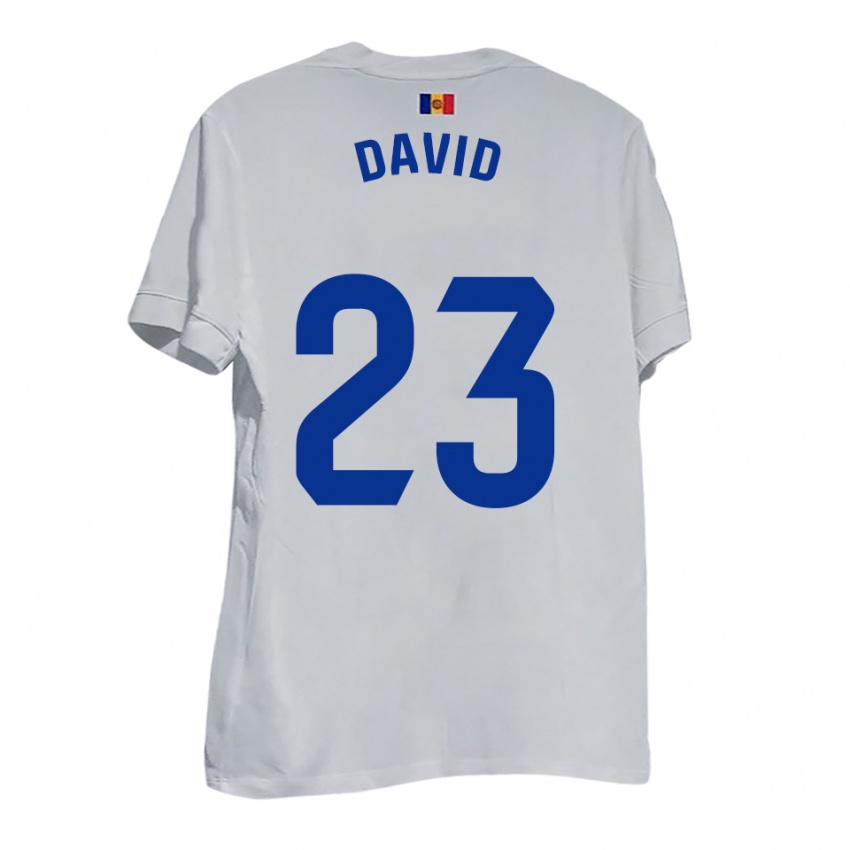 נשים David De La Fuente #23 לבן צהוב כחול הרחק ג'רזי 2025/26 חולצה קצרה