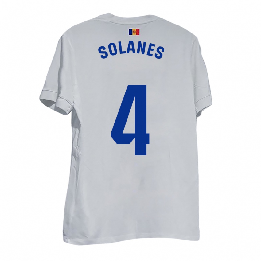 נשים Albert Solanes #4 לבן צהוב כחול הרחק ג'רזי 2025/26 חולצה קצרה