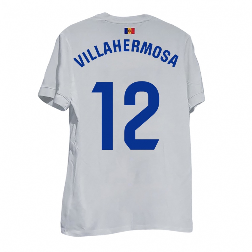 נשים דני ויאהרמוסה #12 לבן צהוב כחול הרחק ג'רזי 2025/26 חולצה קצרה