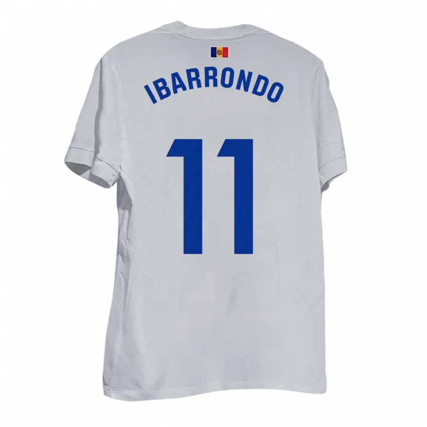 נשים Alejandro Ibarrondo #11 לבן צהוב כחול הרחק ג'רזי 2025/26 חולצה קצרה