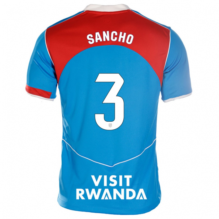 נשים Diego Sancho #3 כחול לבן ג'רזי קיט שלישי 2025/26 חולצה קצרה