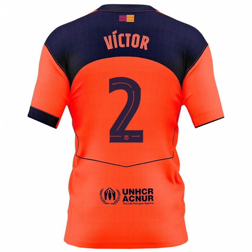 נשים גיים ויקטור דלגאדו #2 כתום נייבי ג'רזי קיט שלישי 2025/26 חולצה קצרה