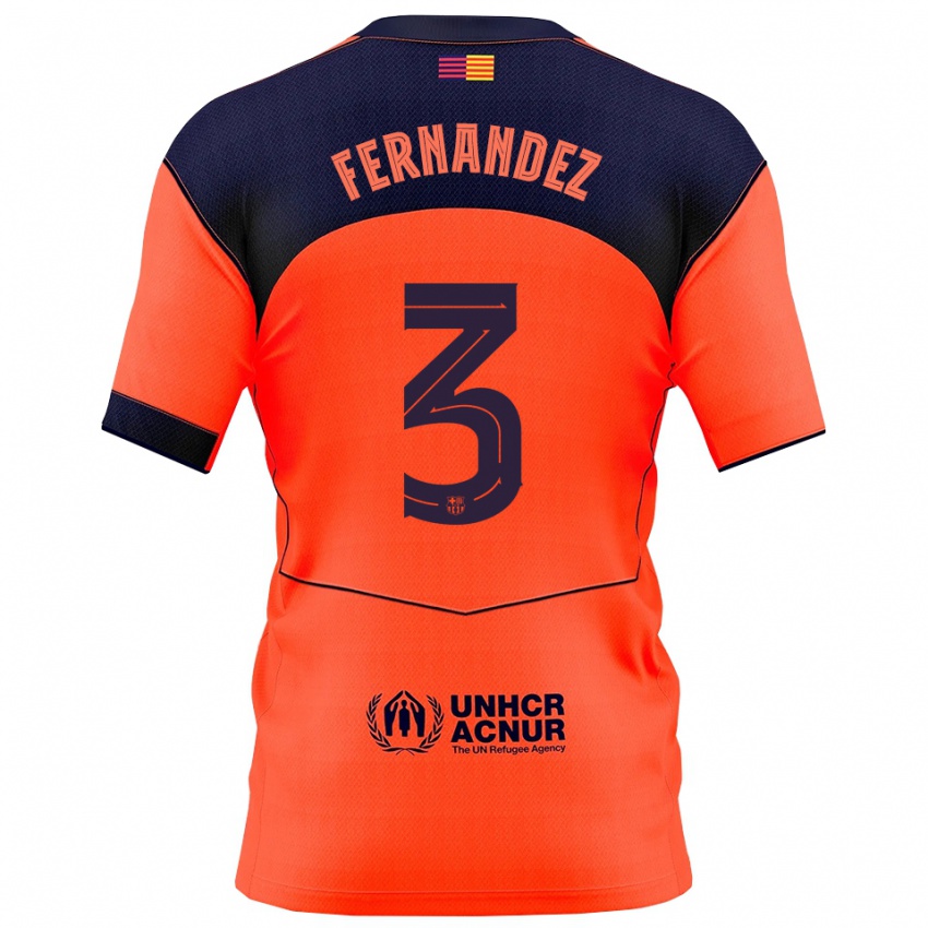 נשים ג'יין פרננדס #3 כתום נייבי ג'רזי קיט שלישי 2025/26 חולצה קצרה