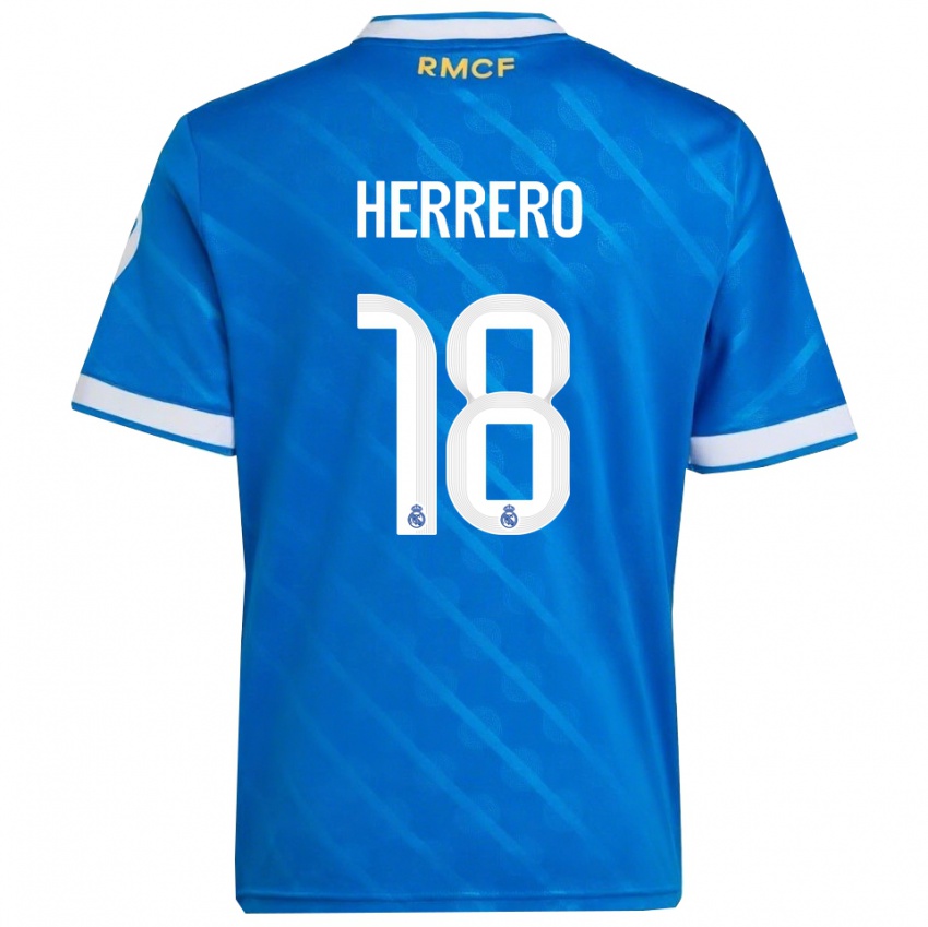נשים אנריקה הררו גרסיה #18 כחול לבן ג'רזי קיט שלישי 2025/26 חולצה קצרה