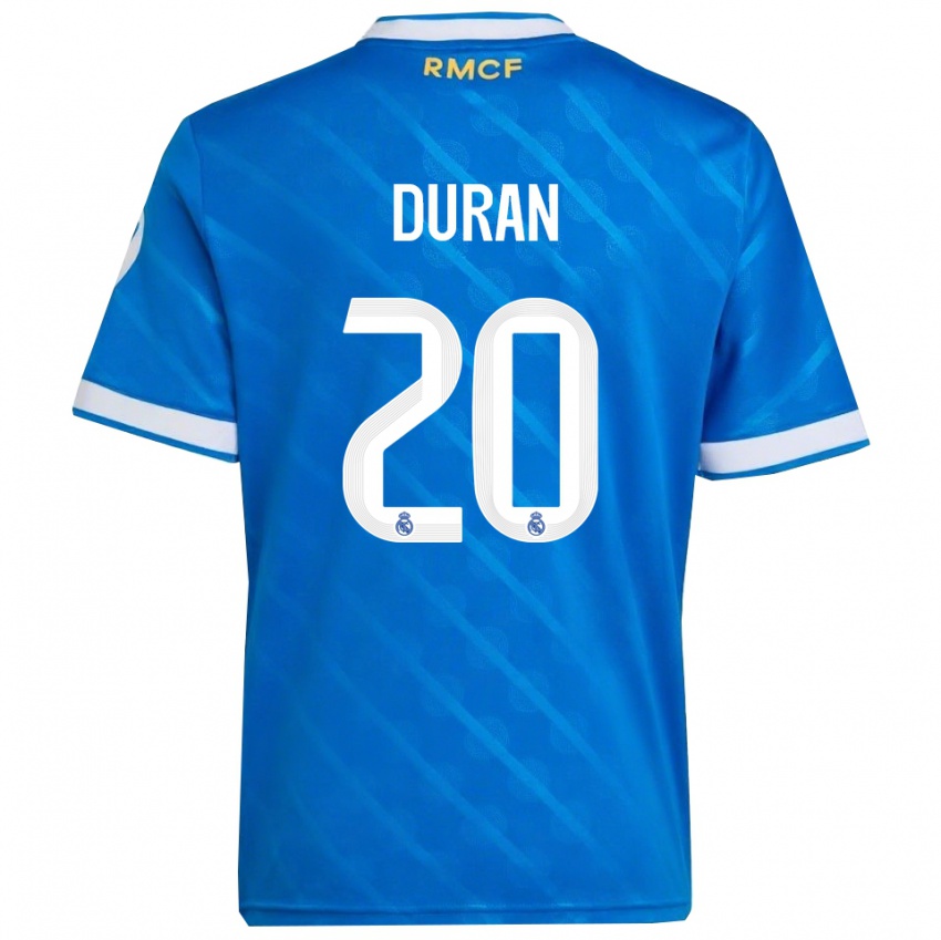 נשים Pol Duran #20 כחול לבן ג'רזי קיט שלישי 2025/26 חולצה קצרה