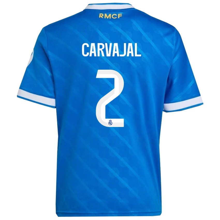 נשים דניאל קרבחאל #2 כחול לבן ג'רזי קיט שלישי 2025/26 חולצה קצרה