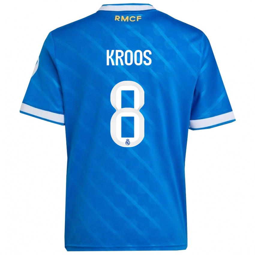 נשים טוני קרוס #8 כחול לבן ג'רזי קיט שלישי 2025/26 חולצה קצרה