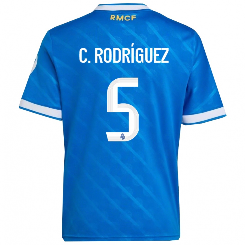 נשים קרלוס רודריגס #5 כחול לבן ג'רזי קיט שלישי 2025/26 חולצה קצרה
