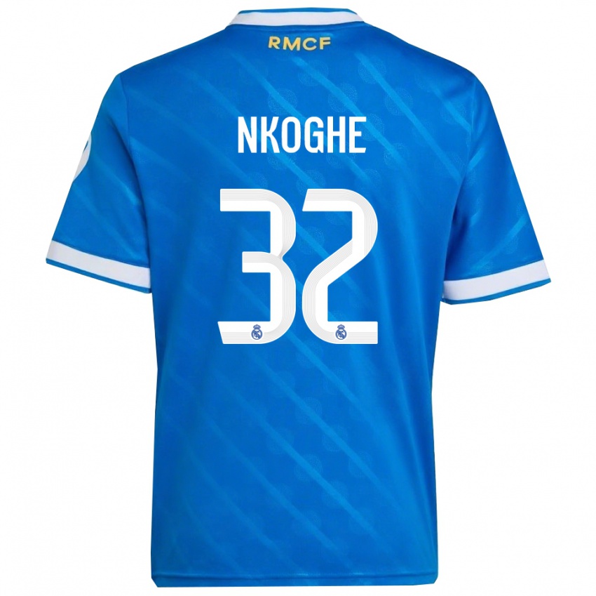 נשים Ariel Nkoghe #32 כחול לבן ג'רזי קיט שלישי 2025/26 חולצה קצרה