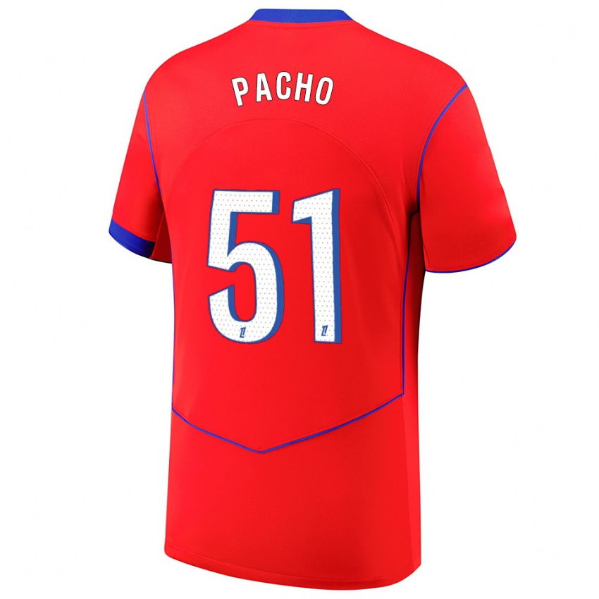 נשים ויליאם פאצ'ו #51 אדום כחול לבן ג'רזי קיט שלישי 2025/26 חולצה קצרה