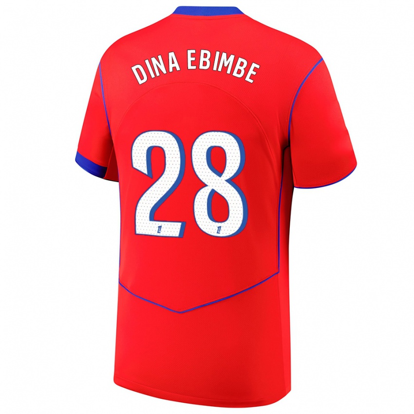 נשים אריק ז'וניור דינה אבימבה #28 אדום כחול לבן ג'רזי קיט שלישי 2025/26 חולצה קצרה