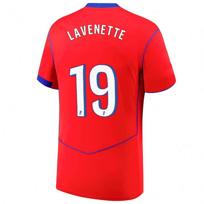 נשים Mathias Lavenette #19 אדום כחול לבן ג'רזי קיט שלישי 2025/26 חולצה קצרה