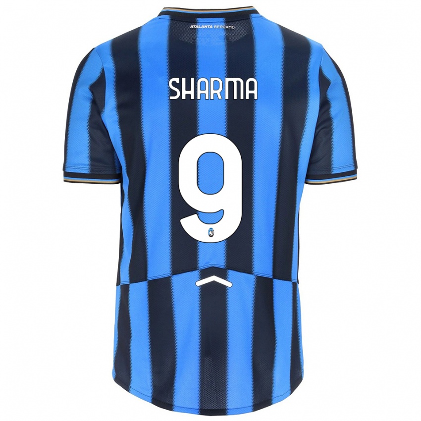 ילדים Rahul Sharma #9 תכלת שחור ג'רזי ביתית 2025/26 חולצה קצרה