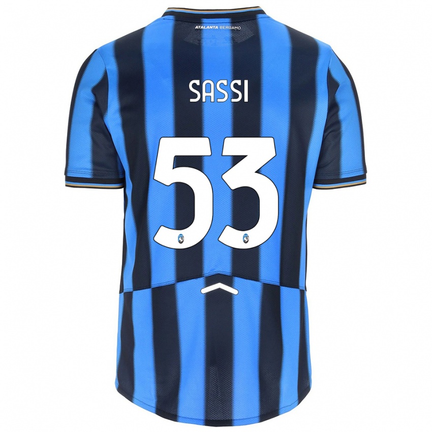 ילדים יאקופו סאסי #53 תכלת שחור ג'רזי ביתית 2025/26 חולצה קצרה