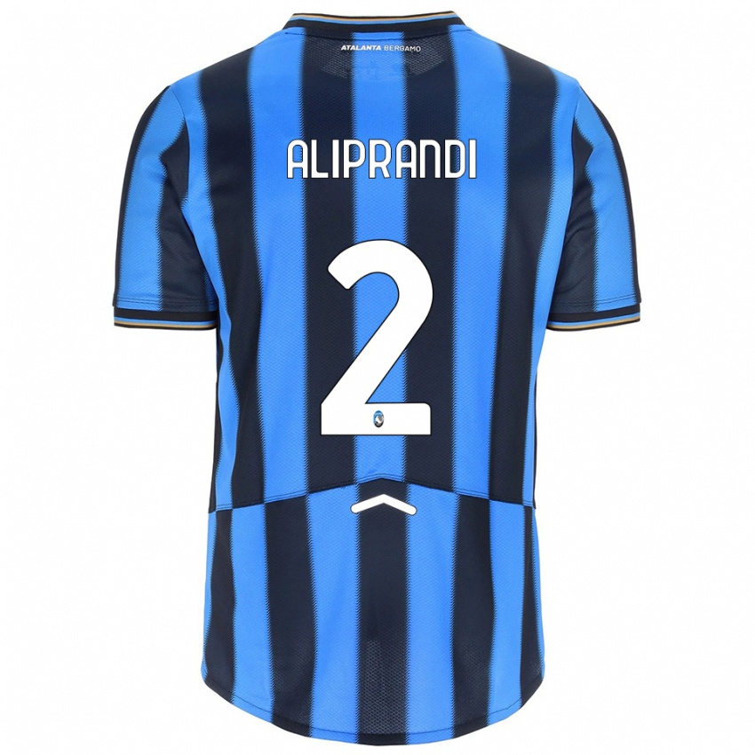 ילדים Mattia Aliprandi #2 תכלת שחור ג'רזי ביתית 2025/26 חולצה קצרה