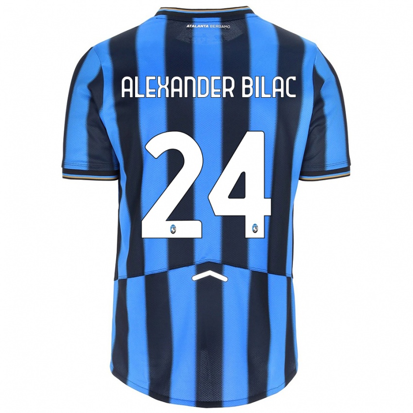 ילדים Max Alexander Bilac #24 תכלת שחור ג'רזי ביתית 2025/26 חולצה קצרה