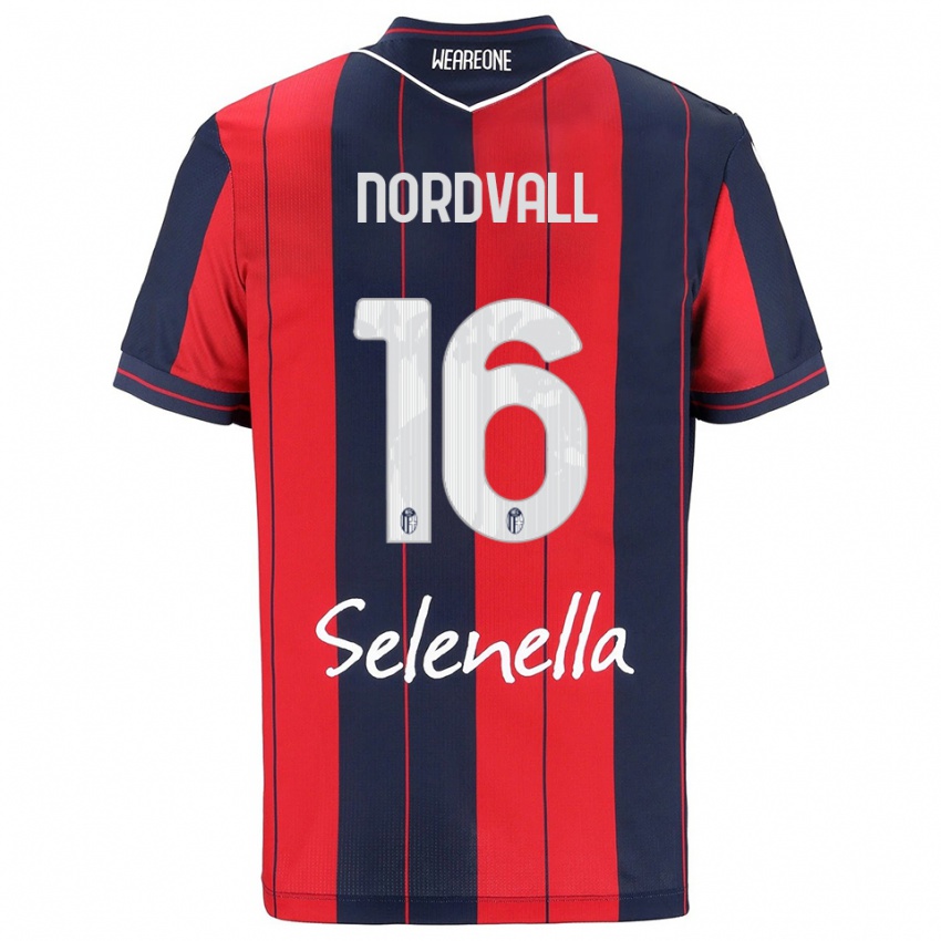 ילדים Ossian Nordvall #16 אדום נייבי ג'רזי ביתית 2025/26 חולצה קצרה