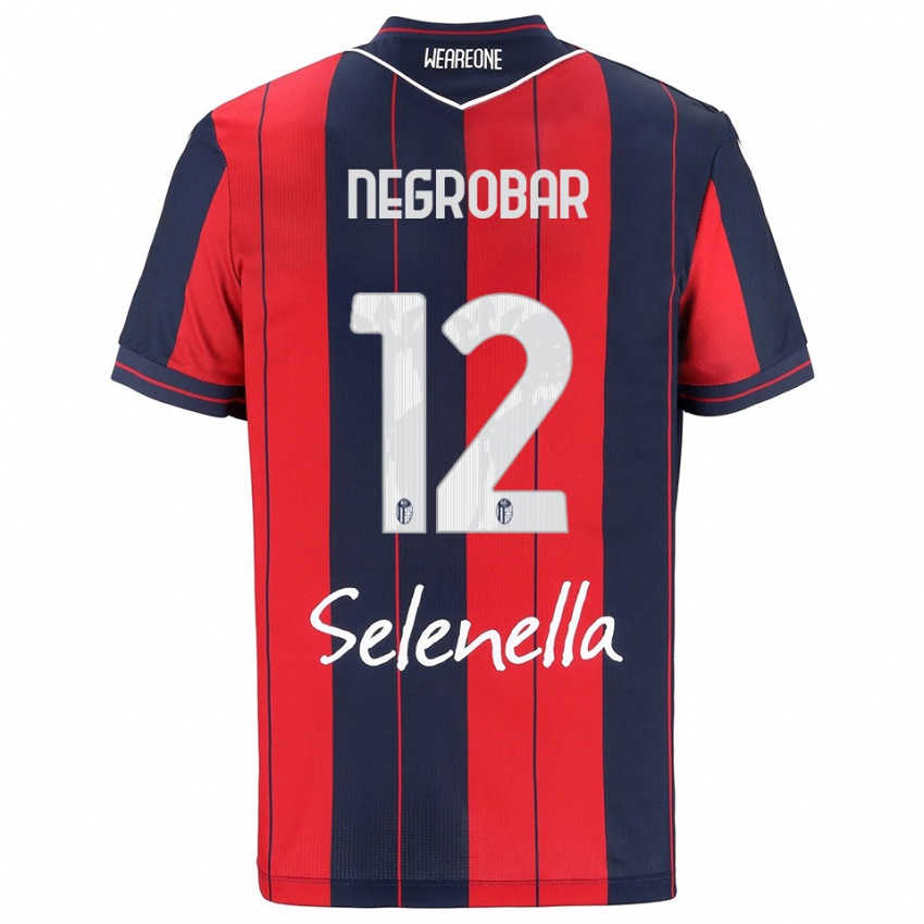 ילדים Lucas Negrobar #12 אדום נייבי ג'רזי ביתית 2025/26 חולצה קצרה