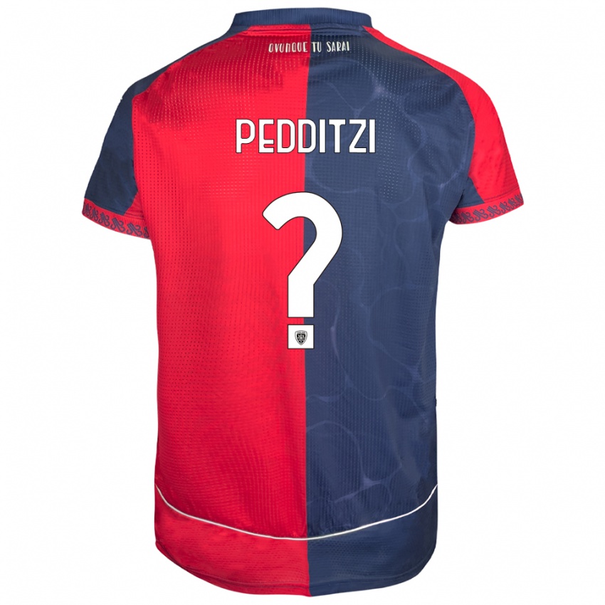 ילדים Simone Pedditzi #0 אדום נייבי ג'רזי ביתית 2025/26 חולצה קצרה