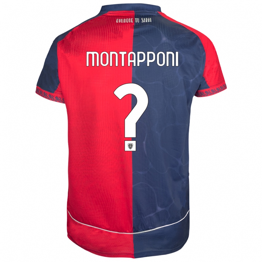 ילדים Leonardo Montapponi #0 אדום נייבי ג'רזי ביתית 2025/26 חולצה קצרה