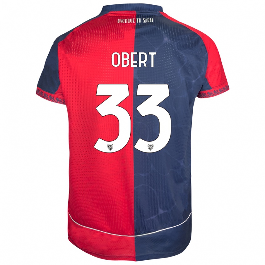 ילדים אדם אוברט #33 אדום נייבי ג'רזי ביתית 2025/26 חולצה קצרה
