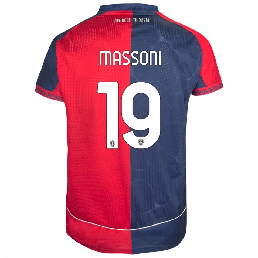 ילדים Nicholas Massoni #19 אדום נייבי ג'רזי ביתית 2025/26 חולצה קצרה