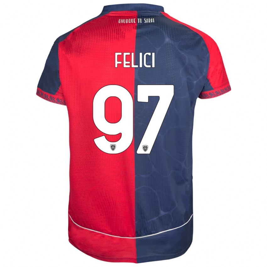 ילדים מתיה פליצ'י #97 אדום נייבי ג'רזי ביתית 2025/26 חולצה קצרה