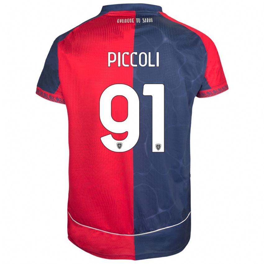 ילדים רוברטו פיקולי #91 אדום נייבי ג'רזי ביתית 2025/26 חולצה קצרה