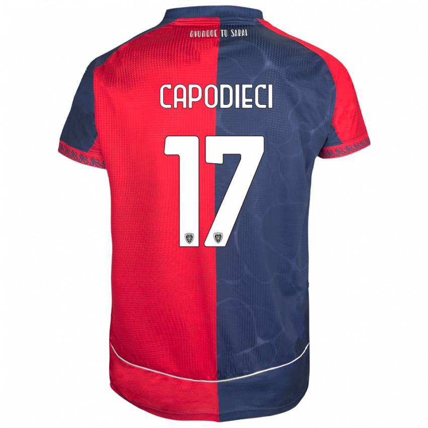 ילדים Loris Capodieci #17 אדום נייבי ג'רזי ביתית 2025/26 חולצה קצרה