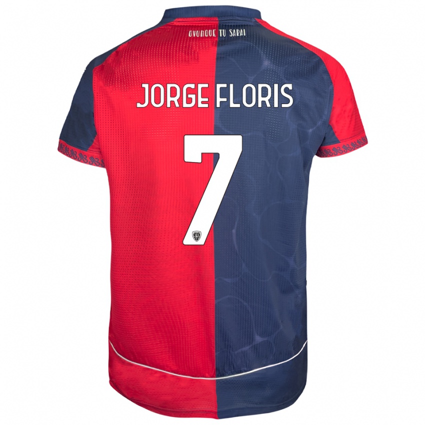 ילדים ניקולו חורחה פלוריס #7 אדום נייבי ג'רזי ביתית 2025/26 חולצה קצרה