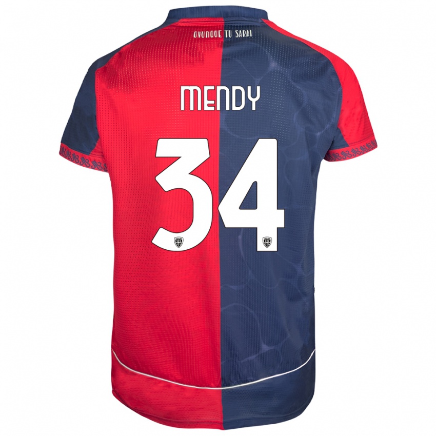 ילדים פול מנדי #34 אדום נייבי ג'רזי ביתית 2025/26 חולצה קצרה