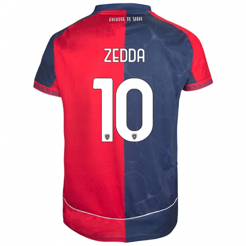 ילדים Diego Zedda #10 אדום נייבי ג'רזי ביתית 2025/26 חולצה קצרה