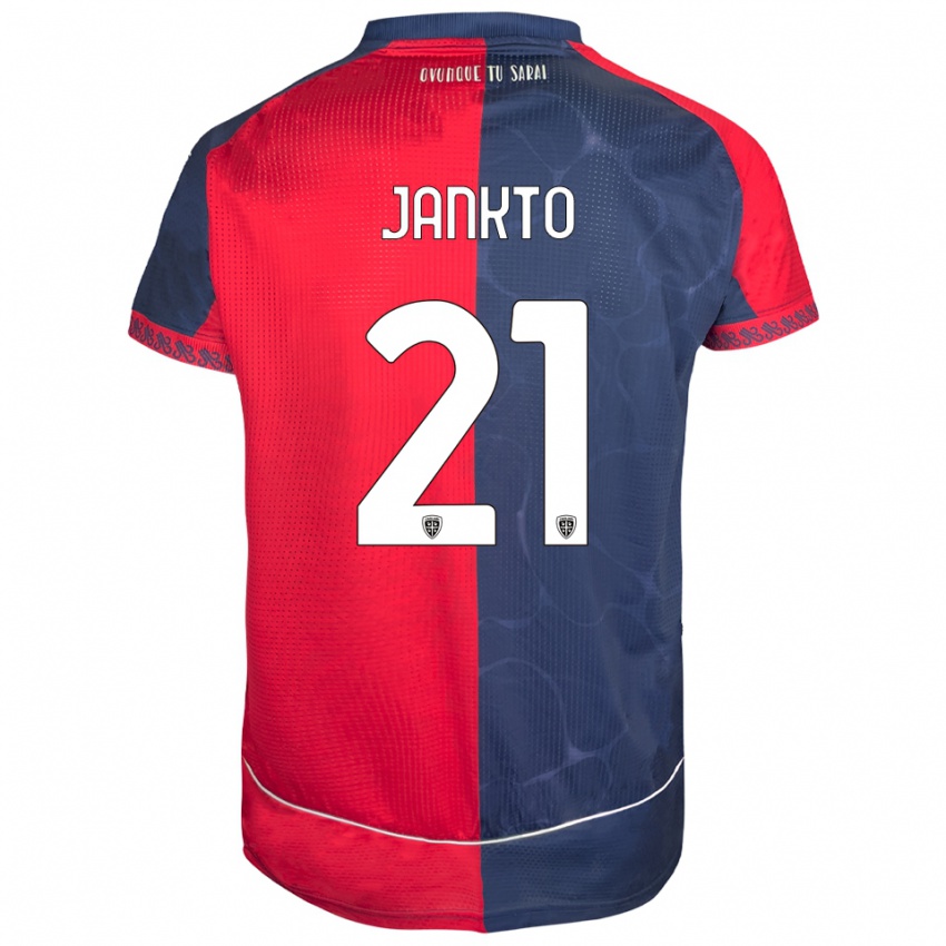 ילדים יאקוב יאנקטו #21 אדום נייבי ג'רזי ביתית 2025/26 חולצה קצרה