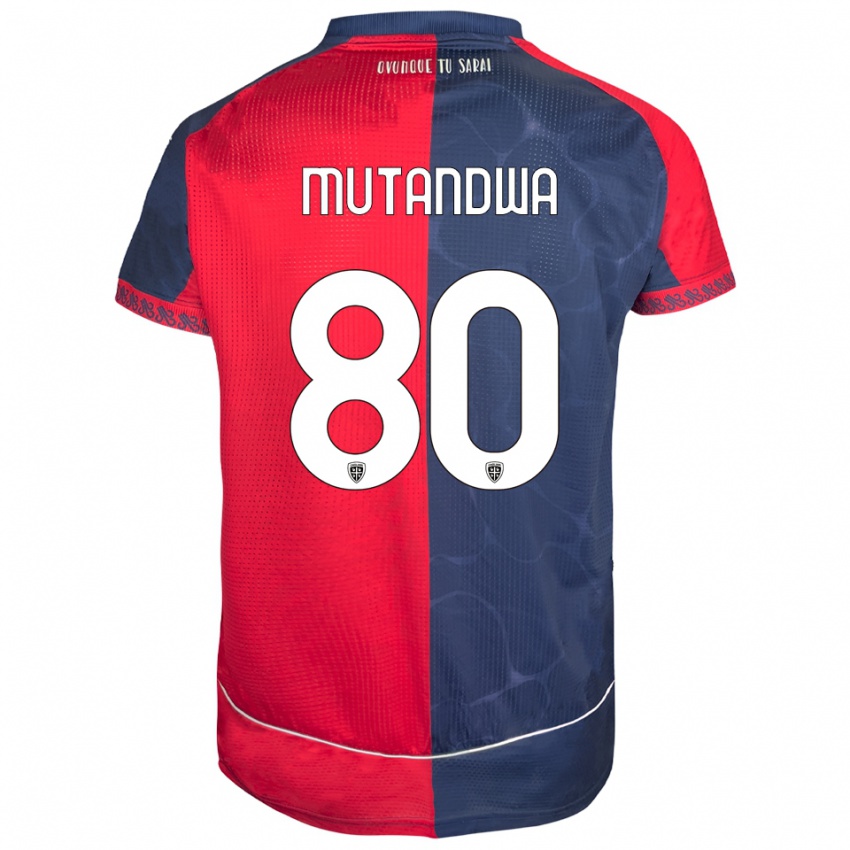 ילדים Kingstone Mutandwa #80 אדום נייבי ג'רזי ביתית 2025/26 חולצה קצרה