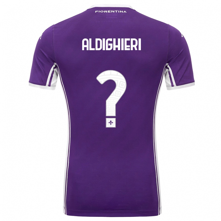ילדים Benedetto Aldighieri #0 סגול לבן ג'רזי ביתית 2025/26 חולצה קצרה