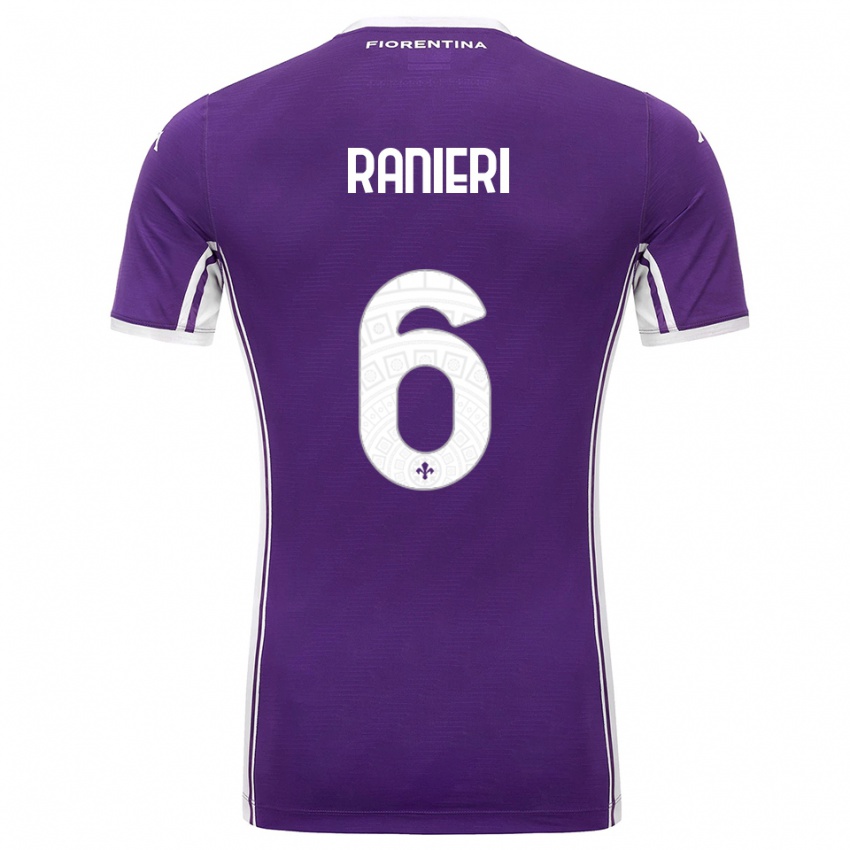 ילדים לוקה רניירי #6 סגול לבן ג'רזי ביתית 2025/26 חולצה קצרה