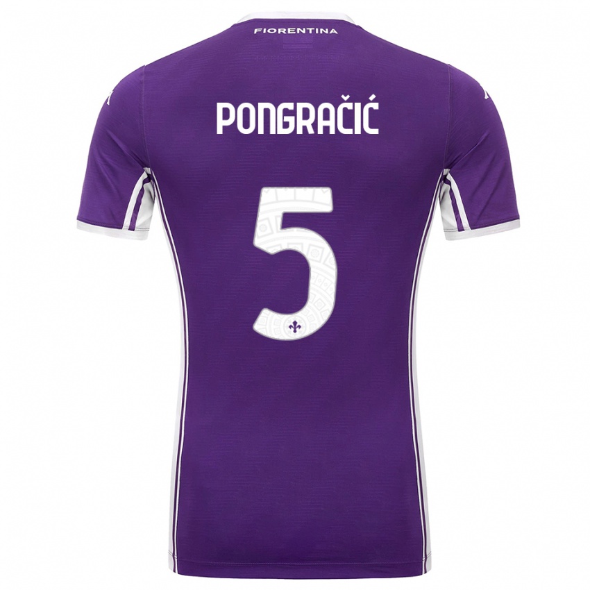 ילדים מרין פונגראצ'יץ' #5 סגול לבן ג'רזי ביתית 2025/26 חולצה קצרה