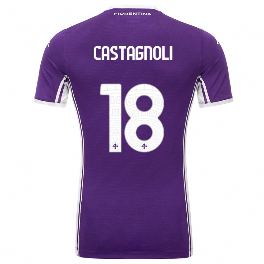 ילדים Filippo Castagnoli #18 סגול לבן ג'רזי ביתית 2025/26 חולצה קצרה