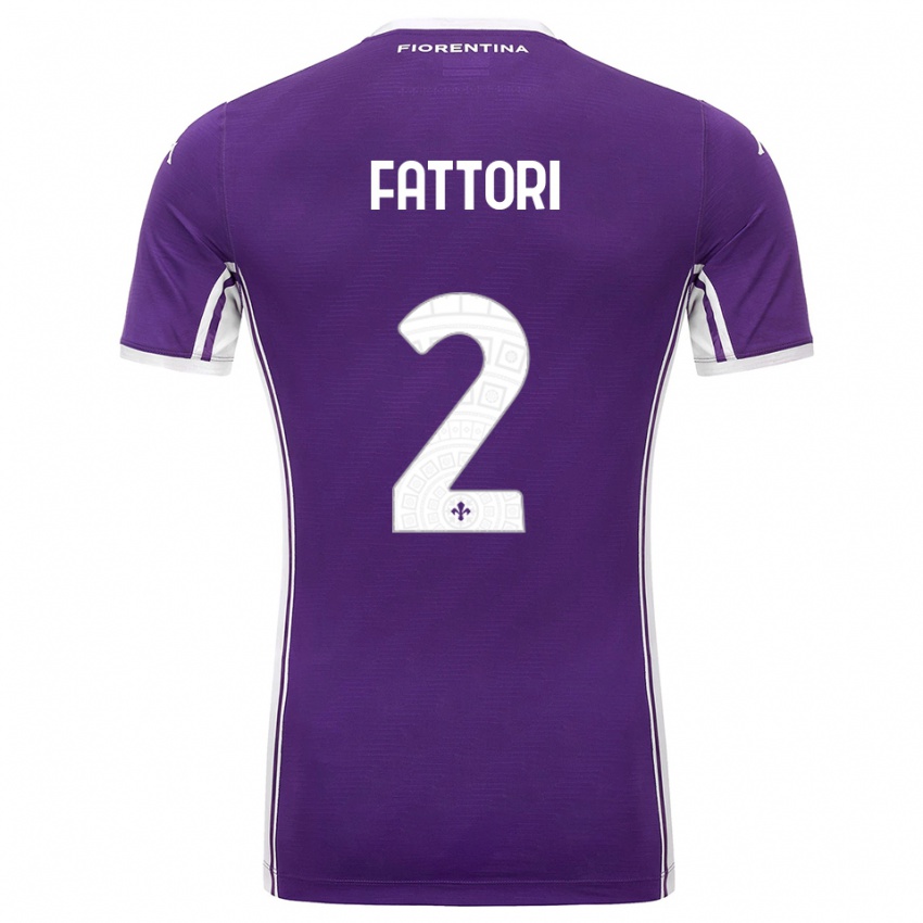 ילדים Filippo Fattori #2 סגול לבן ג'רזי ביתית 2025/26 חולצה קצרה